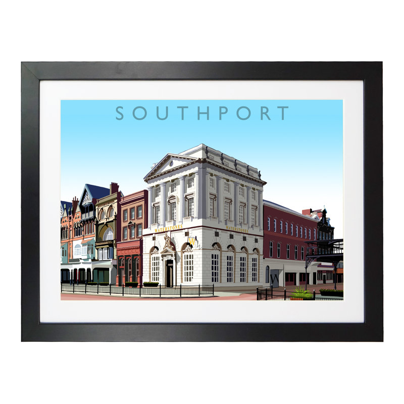 'Southport' 1 Piece Wall Art, 33.5 cm H x 43.5 cm W x 2.2 cm D, Black Wood Frame