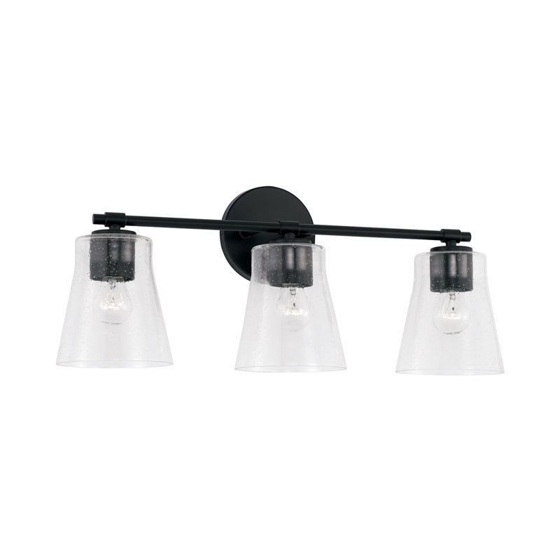 3 - Light Dimmable Vanity Light, Matte Black