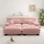 Ensemble de canapé Cloud 2 places en chenille avec 2 repose-pieds, canapé de salon à assise profonde et coussins, rosé-2026522433