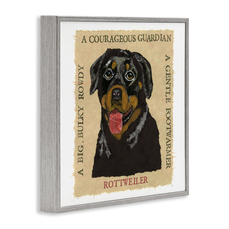 «Rottweiler Fun», phrases d'art encadrées par Nancy Overton, Estampe numérique Farmhouse, H 17 po x l 17 po