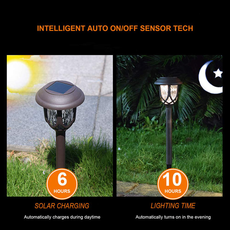 Lampe sur pied d'extérieur à DEL 4 po à énergie solaire intégrée, Gris foncé