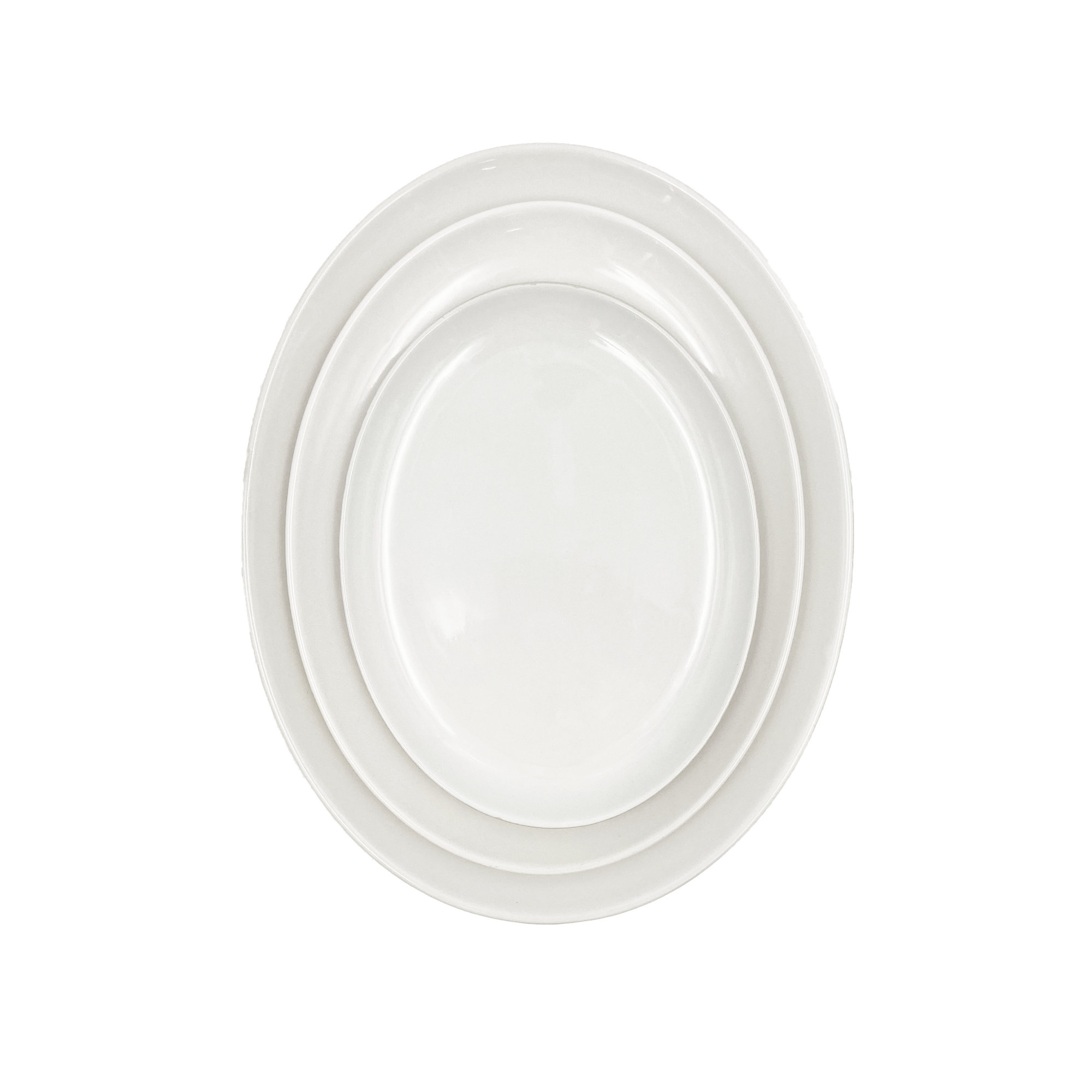 Canvas Home Shell Bisque Porcelain Extra Large Oval Serving Platter, White