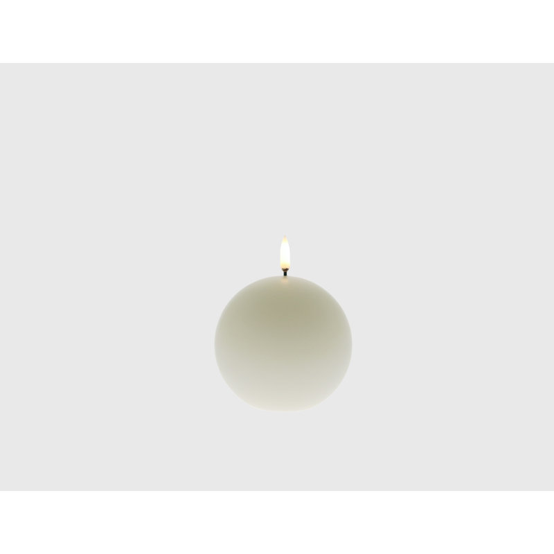 Crumley 4" Ivory Smooth Led Sphere Candle