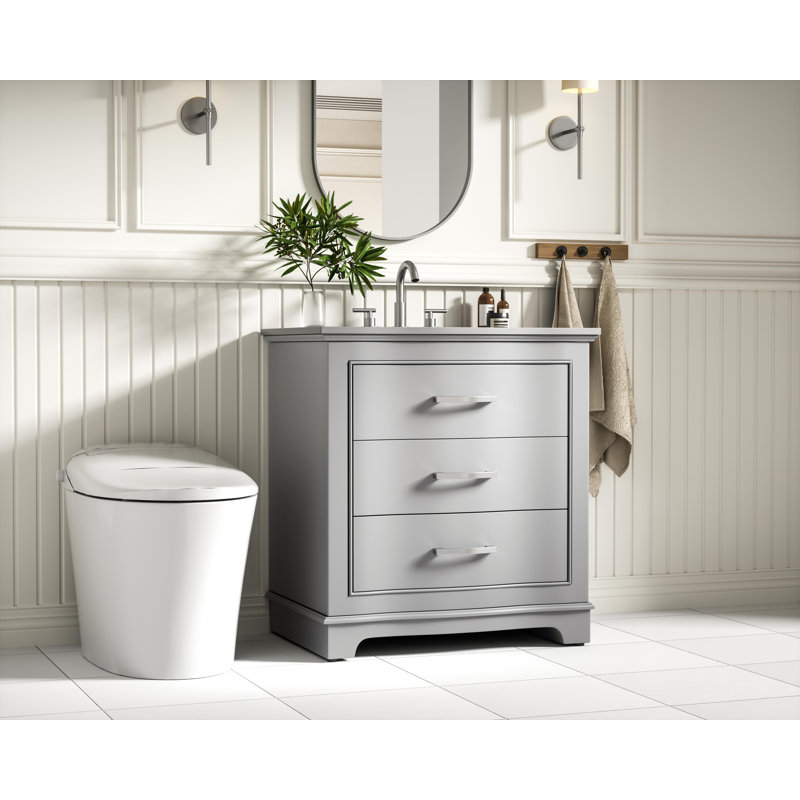 Meuble-lavabo simple 30 po Knox, Gris