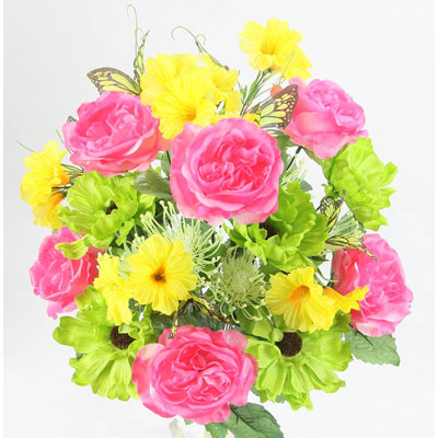 Arrangement floral roses artificielles
