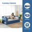 Grand canapé-lit avec bureau amovible, tiroirs de rangement et table d'appoint hydraulique, avec accoudoirs extensibles amovibles-1841120649-1841120373