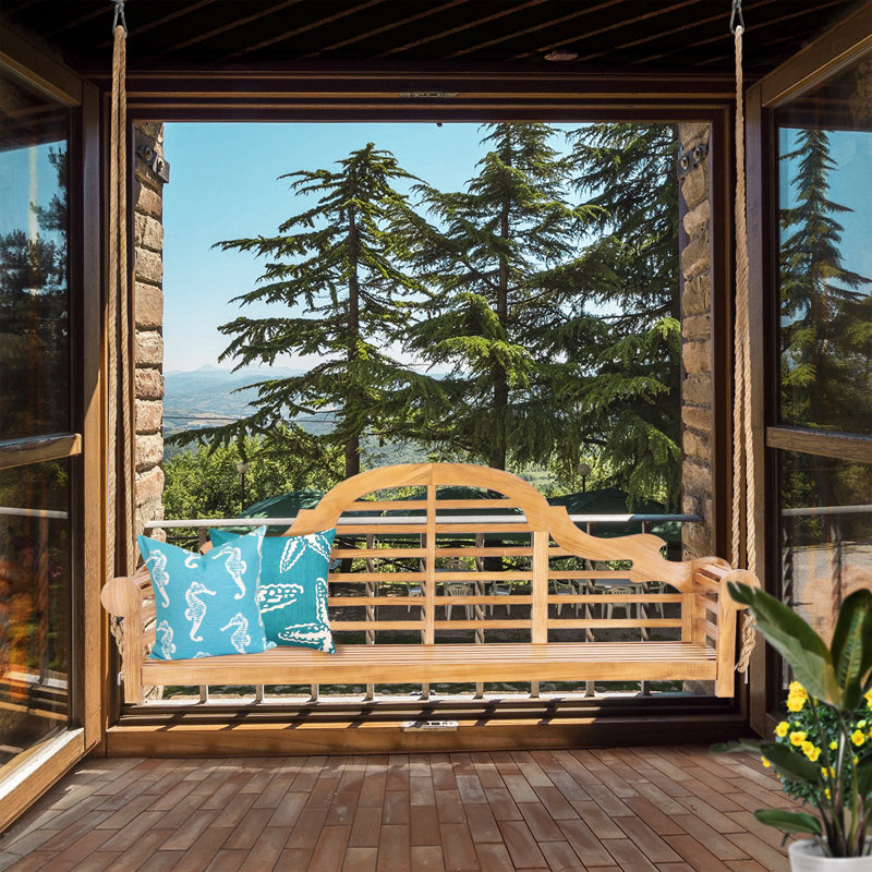 Balancelle en teck Fabyan, 28" H x 78" lx 26" D