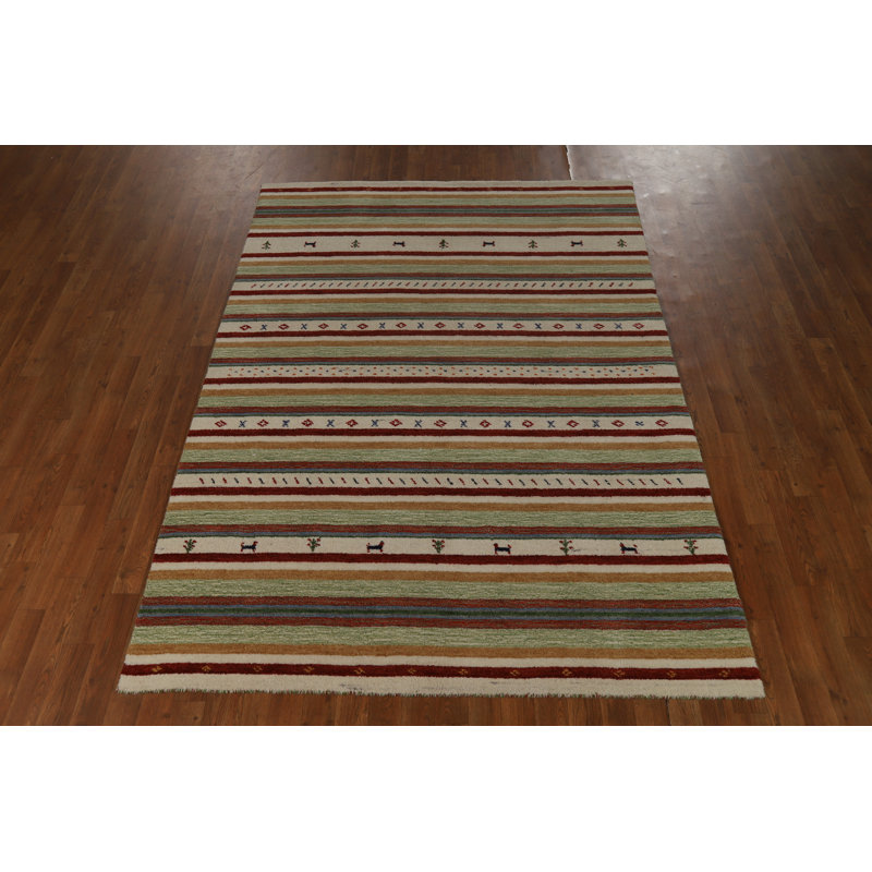 Tapis indien rayé Gabbeh 5 x 8