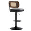 Tabourets de bar pivotants à hauteur ajustable 360 ° avec dossier en rotin-1684136863