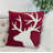 Holiday Reindeer Shiny Linen Square Velvet Pillow Cover and Insert-1947397497