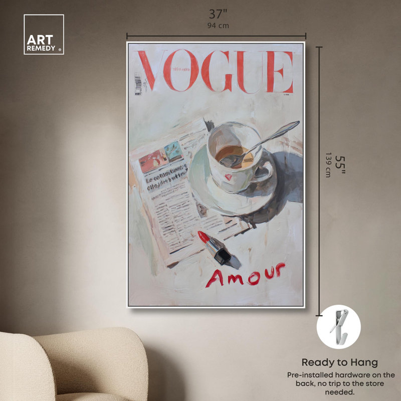 «Vogue Moment Coastal Decor» par Art Remedy, H 54 po x l 36 po, Cadre blanc