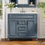 Armoire de rangement de salle de bain moderne Deldrick avec 2 portes à fermeture douce et 2 tiroirs-584280333
