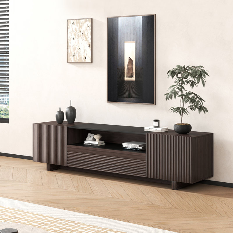 Meuble télé avec armoires de rangement et tiroir Modern Modern