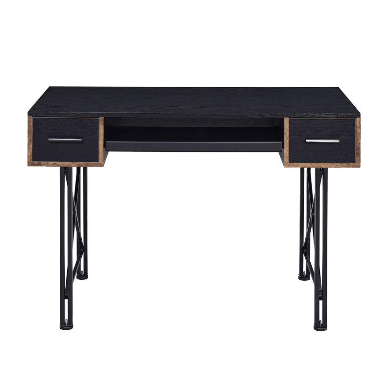 Black Computer Desk With Keyboard Tray