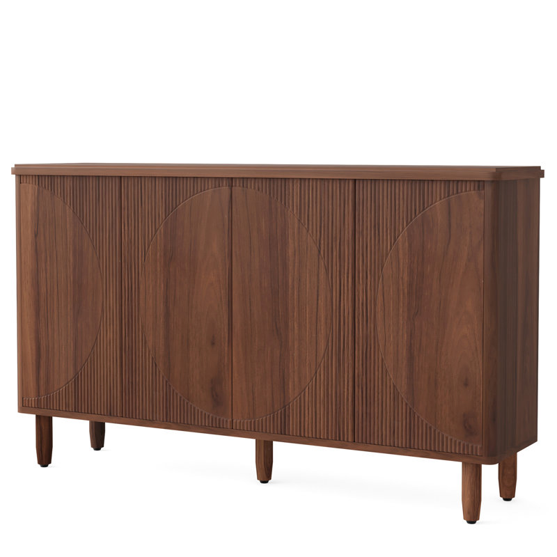 Buffet 59,74 "moderne rustique brun avec rangement, Brun rustique