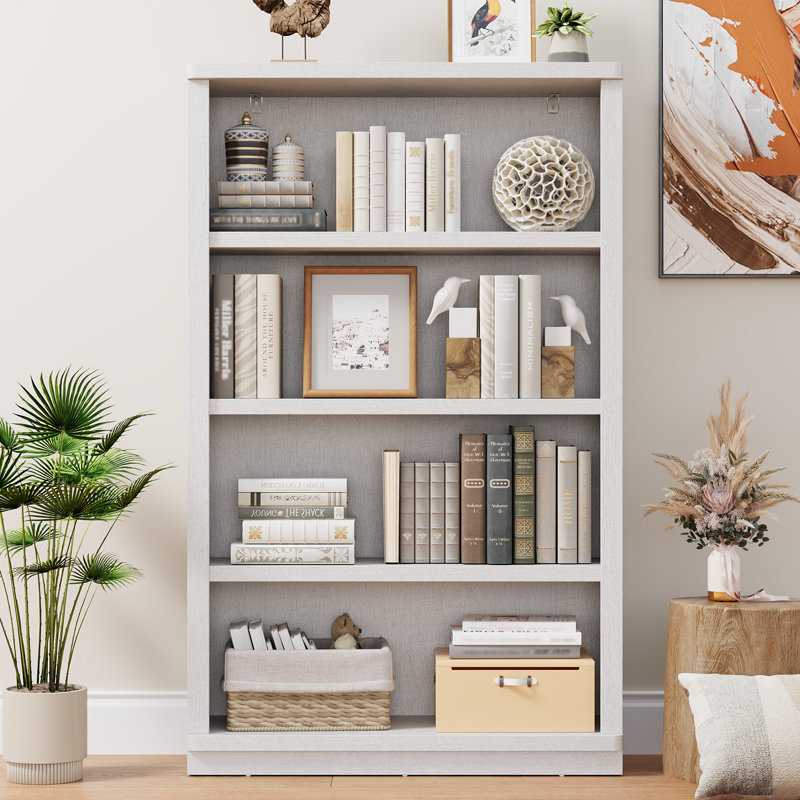 Brusnice Standard Bookcase with Shelf, White, 42" H x 31" W