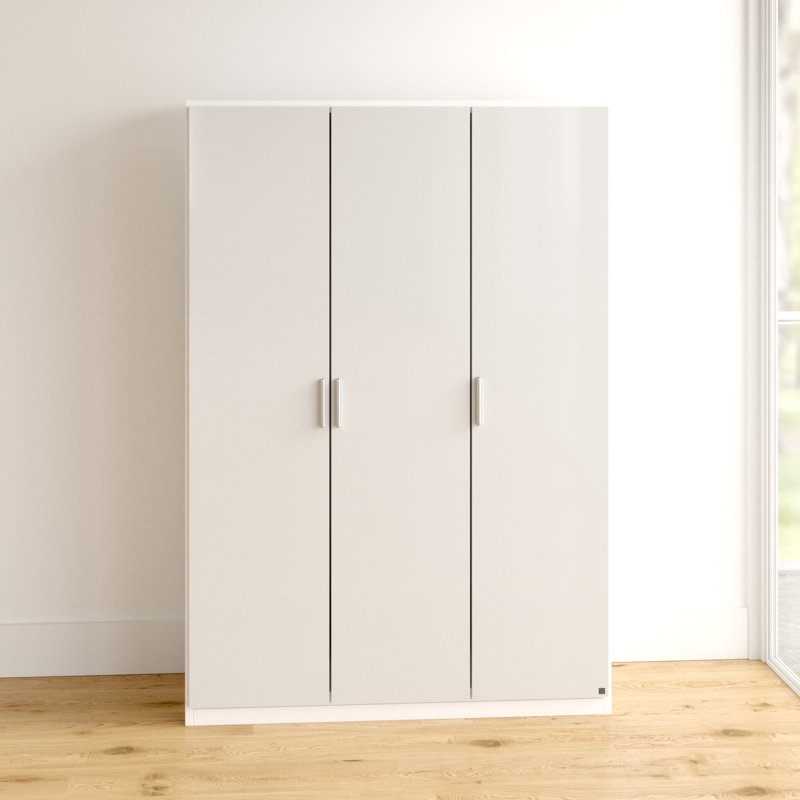 Celle 4 Door Wardrobe, Highgloss white and alpine white