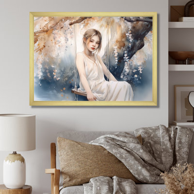 Stunning Woman Under Willow Tree II " Stunning Woman Under Willow Tree II " Painting Print