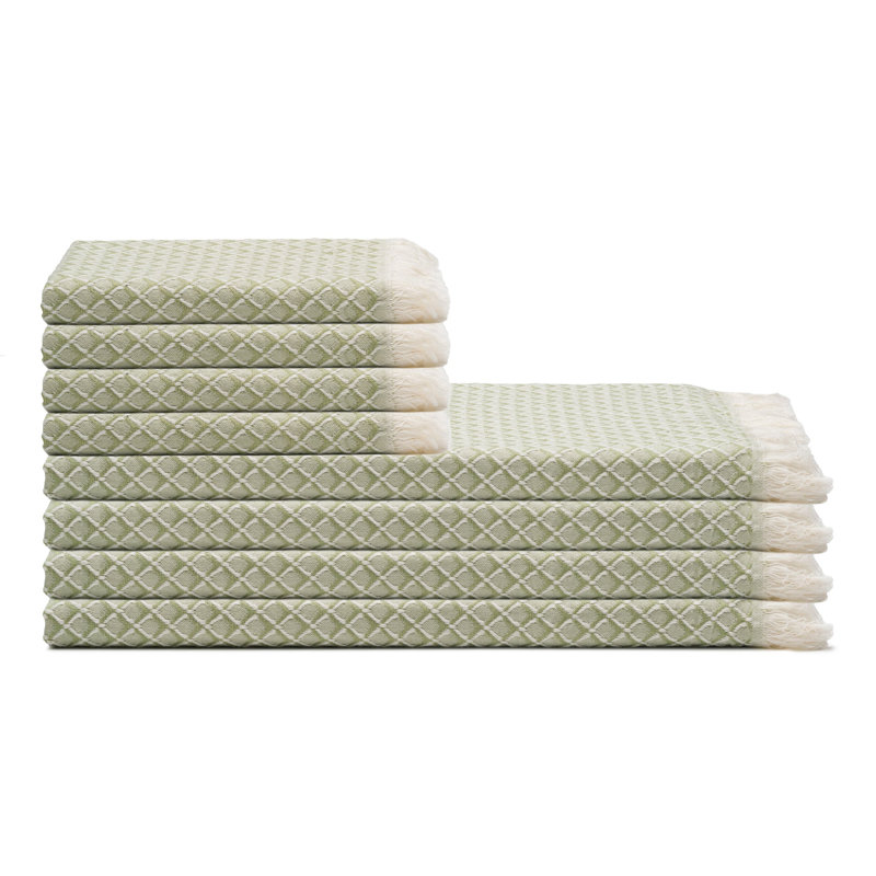 Ensemble de serviettes Serenity Grid, Sage Green