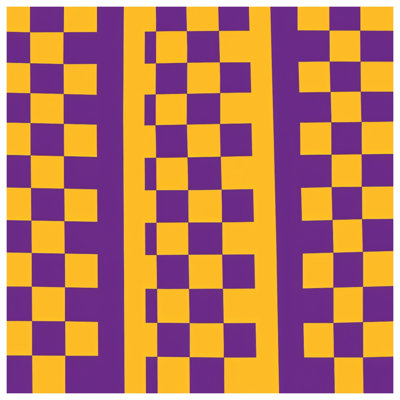 Purple Yellow Checkered Double Sided Throw Pillows