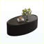 Table basse de rangement ovale cachée 33,46 po, plateau en verre trempé certifié 3C et table de rangement de salon en cuir noir de qualité supérieure-131267902