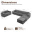 Ensemble de salon modulaire rembourré en velours côtelé 141,6 po Sisler-21901407