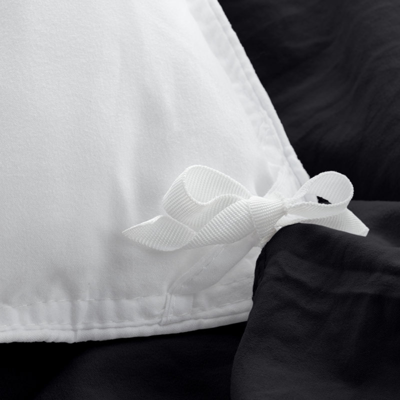 Duvet Cover, Oversized King Duvet Cover + 2 King Shams, Sandwash Black