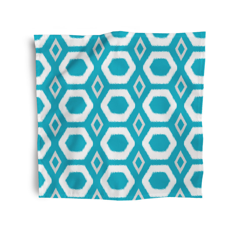 Zavala Polyester Geometric Square Napkin, 18" W x 18" L, Blue