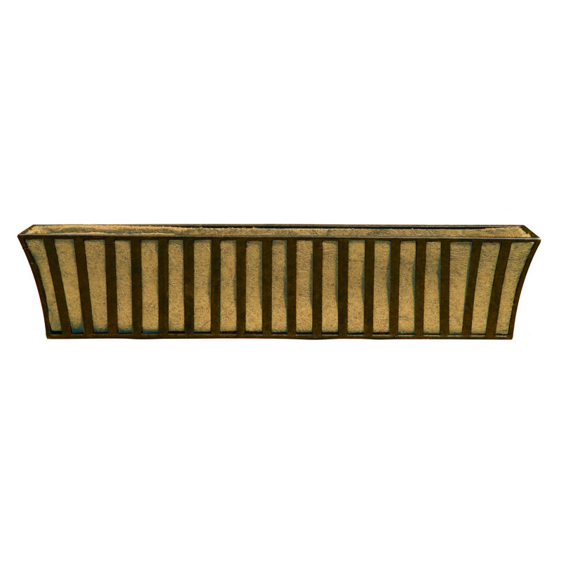 Riggle Handmade Metal Railing Planter, 9" H x 43" W x 8" D, Rusty bronze