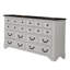 Grande commode Hamps, 8 tiroirs, structure en bois massif blanc et brun foncé