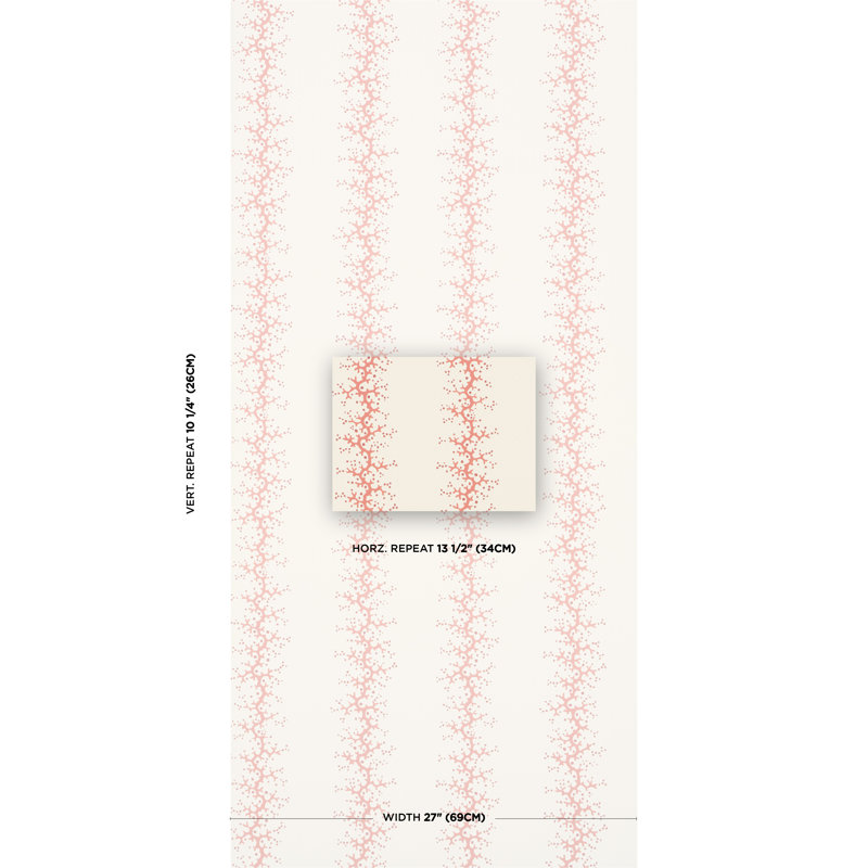Coral Stripe Wallpaper, Orange