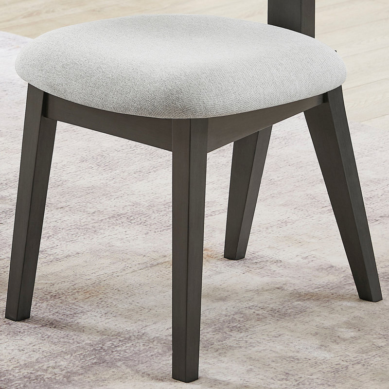 Ensemble de 2 chaises de salle à manger rembourrées en tissu gris clair Venezia