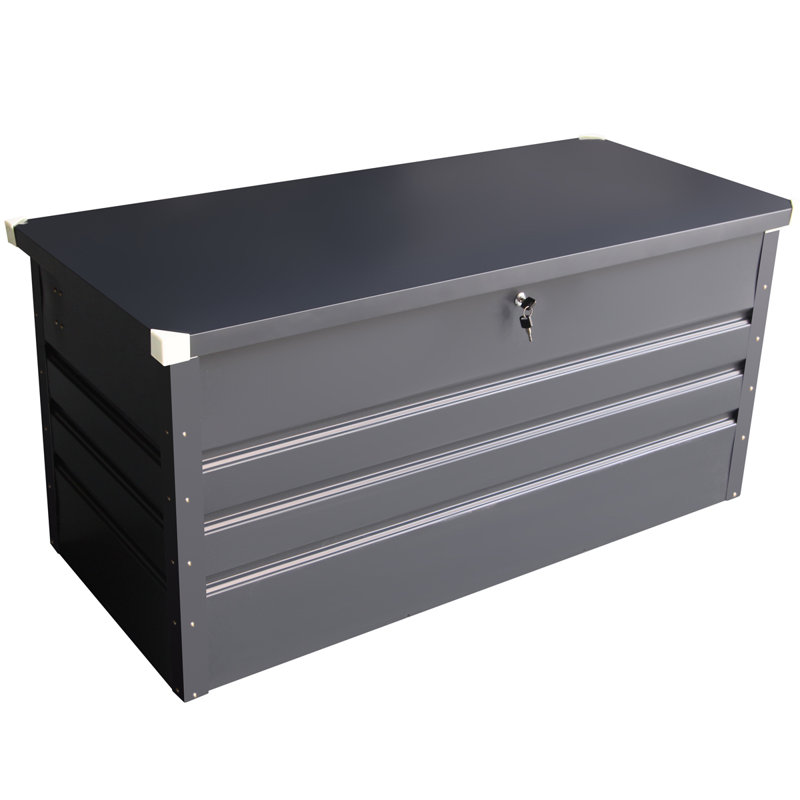 WFX Utility Galewood 132cm W 500L Water Resistant Metal Lockable Deck Box in Dark Grey