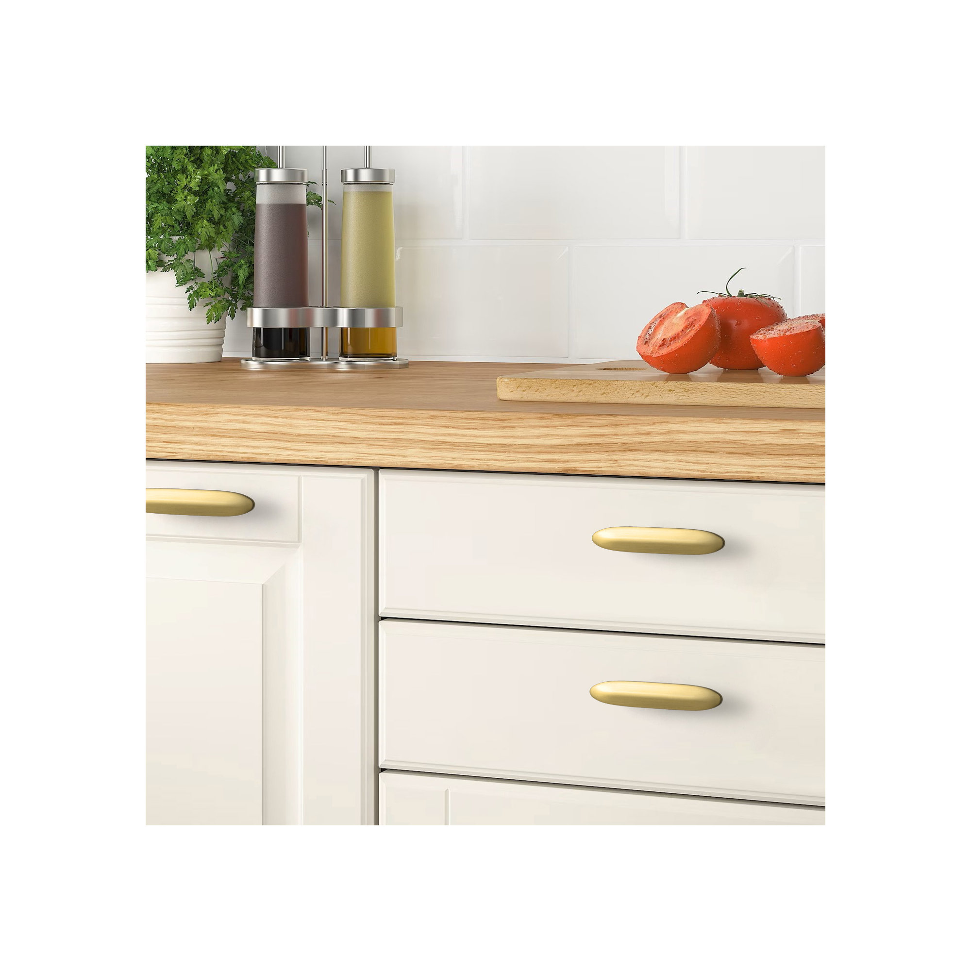 Oval Knob Knob, Light Brushed Brass
