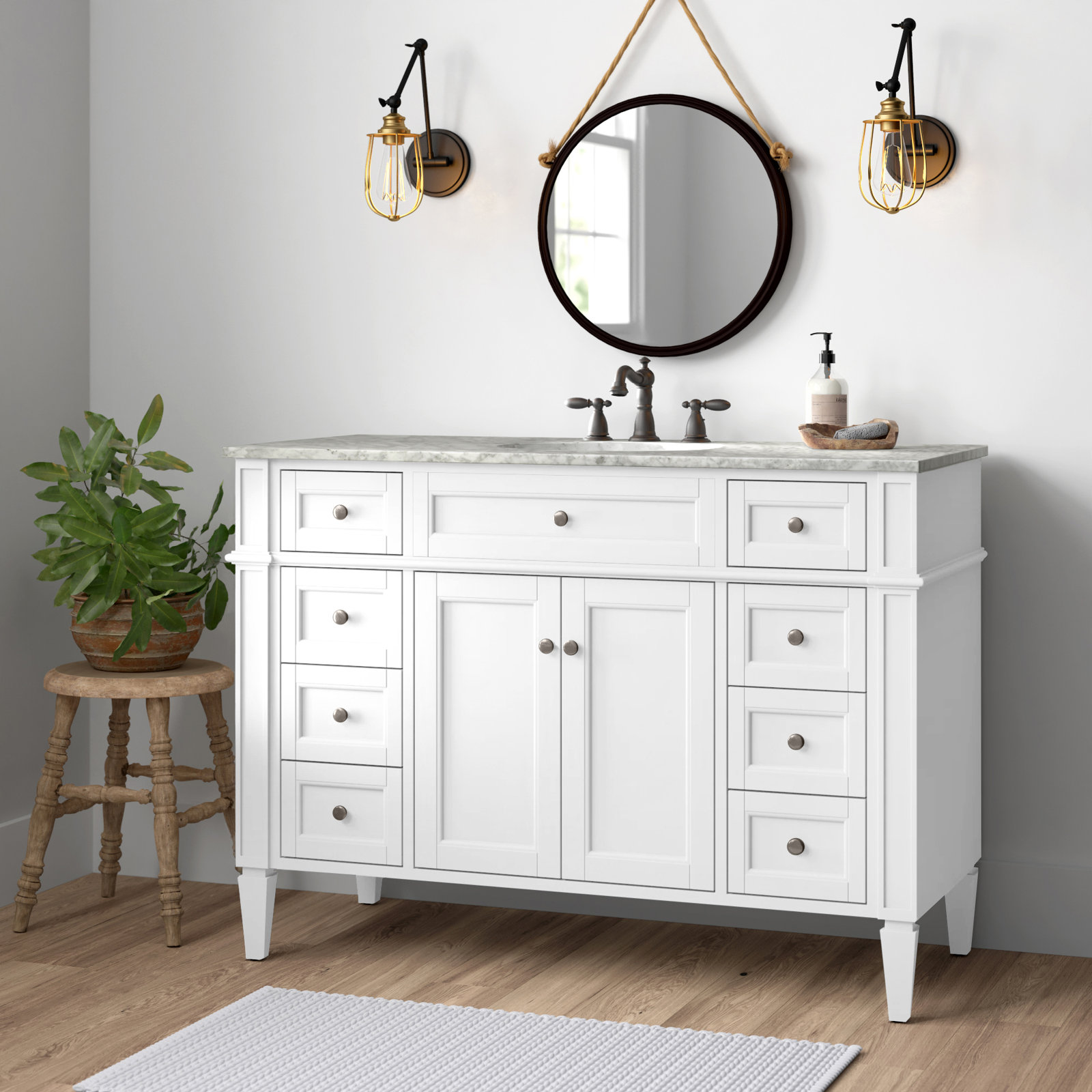 Rivers 48'' Single Bathroom Vanity, White