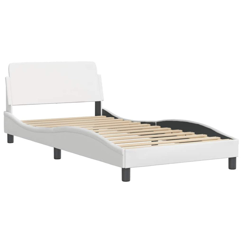 Kaleesi Vegan Leather Platform Bed, Twin XL, White