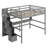 Loft Bed With Desk, Storage Shelves And Staircase-213402485