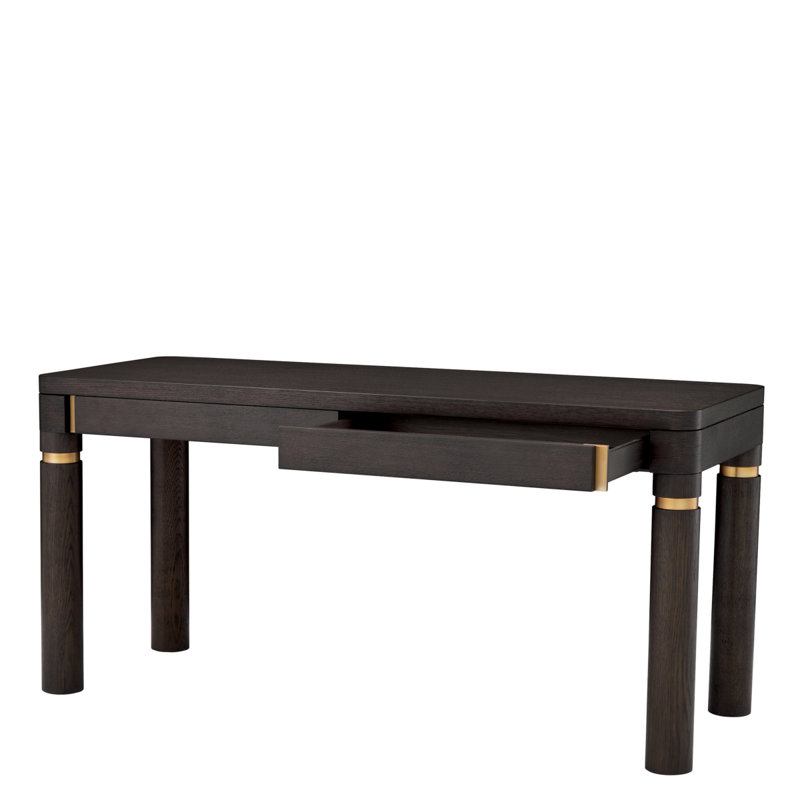 Carmel Solid Wood Writing Desk, Mocha