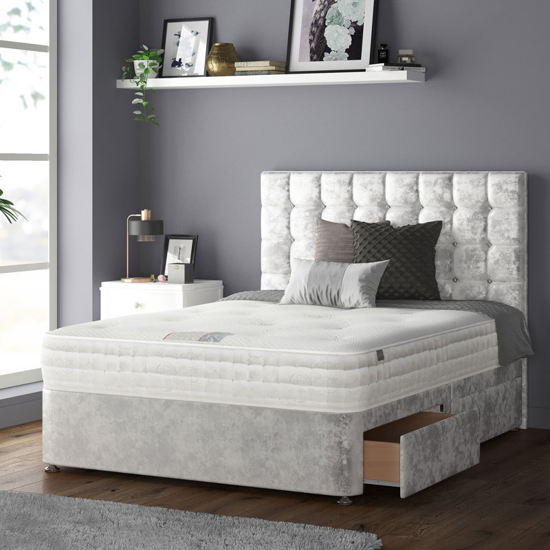 Rochester Upholstered Headboard, Kingsize (5'), Silver