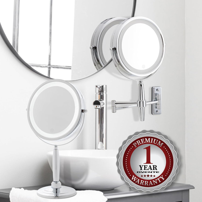 Miroir de maquillage / rasage lumineux MFM85, Chrome poli
