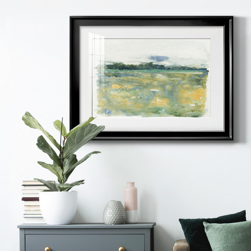 «Flowing Landscape II» - peinture encadrée, H 22,5 po x l 30,5 po x P 1 po, Noir, Blanc
