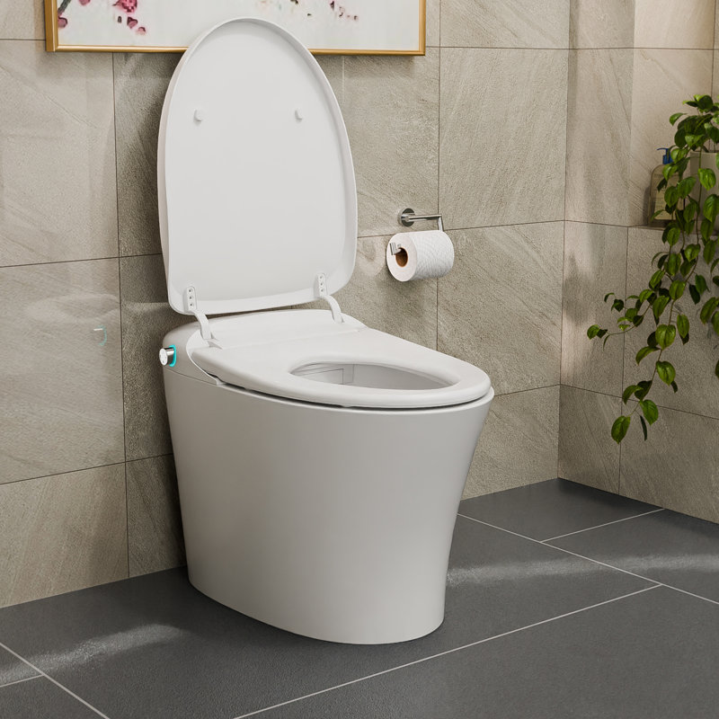 Toilette intelligente une pièce 15 po x 27 po DreamLine Aqua Lux, blanc