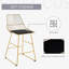 Swivel Upholstered Counter Stool with Metal Frame-1130287712
