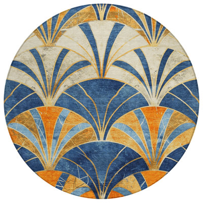 Machine Washable Indoor/Outdoor Kimberlin ACN2178 Geometric Rug