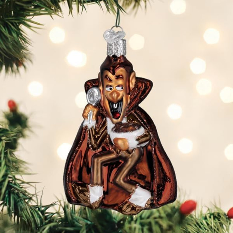 Ornement en verre soufflé pour sapin de Noël, comte Chocula