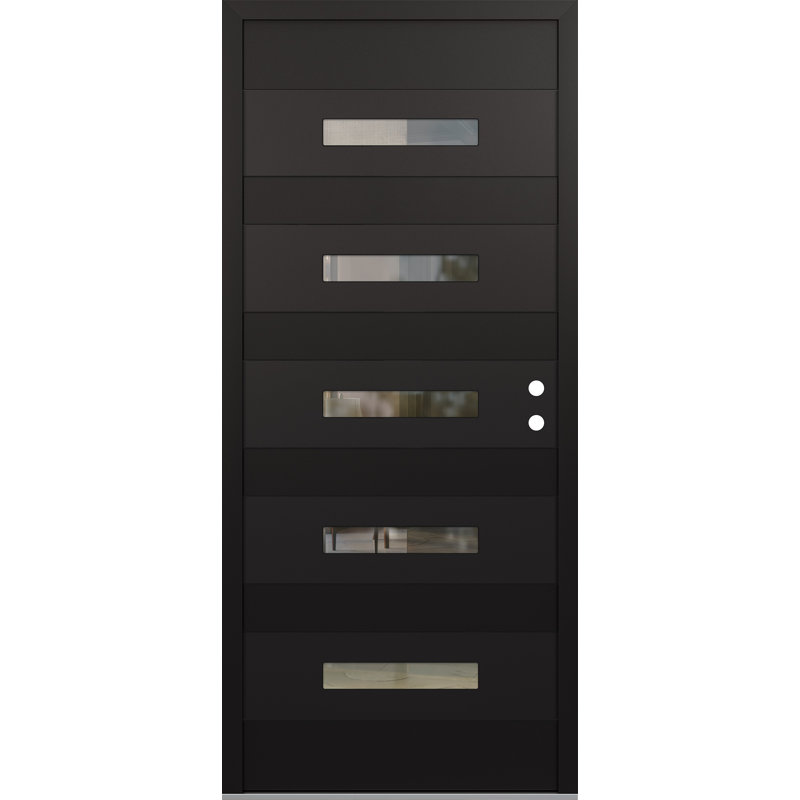 D9 36 po. X 80 po Panneau d'entrée en acier noir et noir, L 36 po x H 80 po, S'ouvre à gauche vers l'intérieur