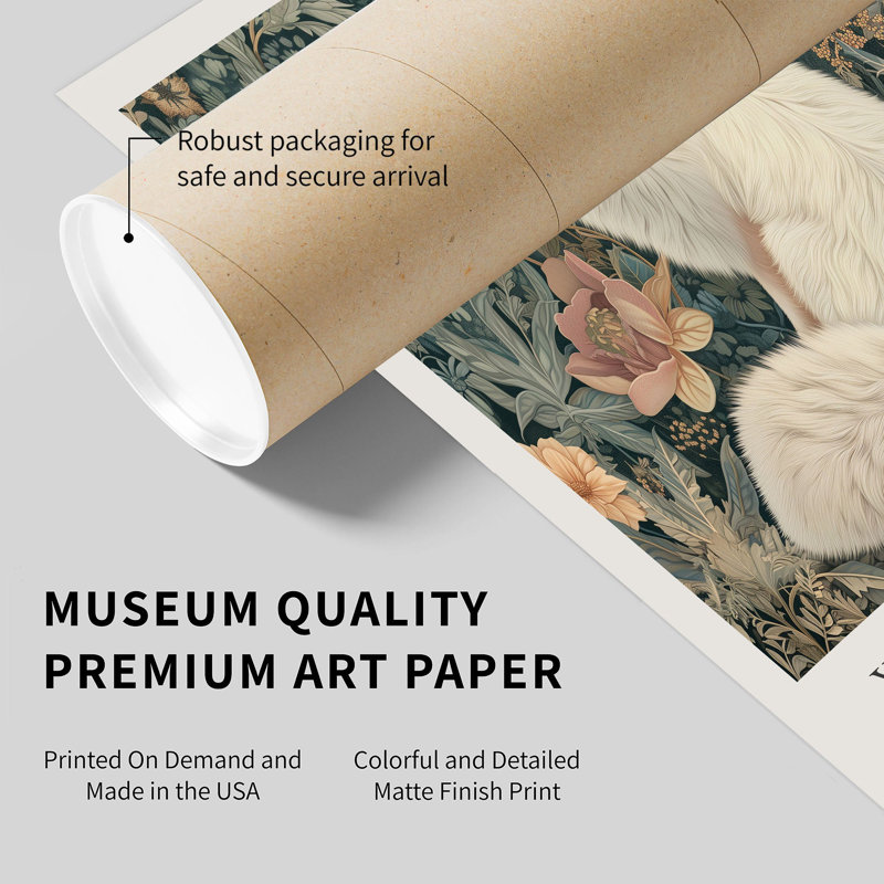 Animaux, animaux, William Morris, loup blanc, reproduction d'art sans cadre, H 14 po x l 11 po
