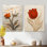 Sérénade dansante beige et rouge de tulipe I - Botanique, impression murale 2 pièces