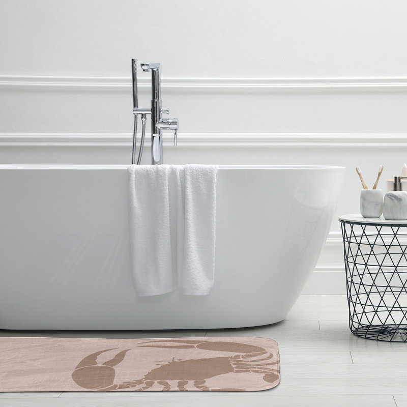 Tapis de bain Crab Dip, L 17 po x L 24 po, Rose