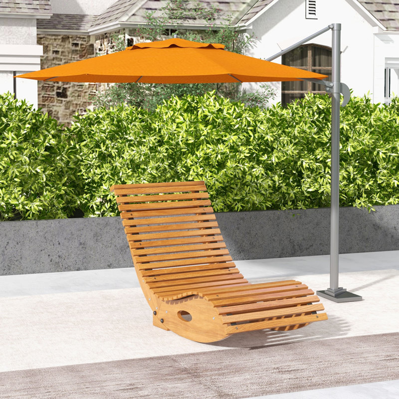 Chaise berçante d'extérieur en bois massif Asharie